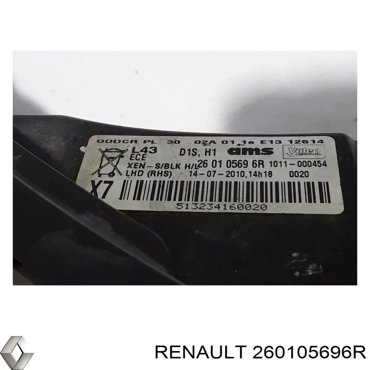 Фара правая Renault Latitude седан (L7) (2011 - 2026) ціна, від 379.68 USD