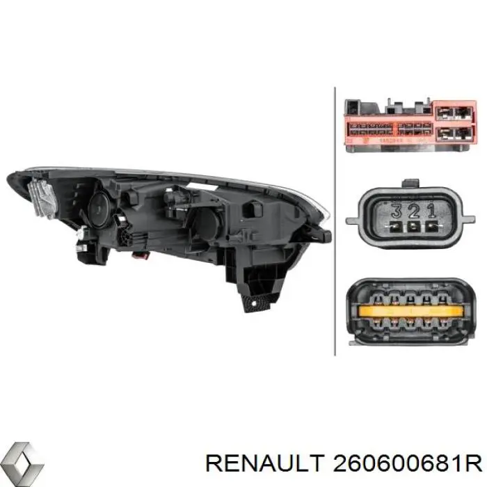 260600681R Renault (RVI) Основна фара - вставка