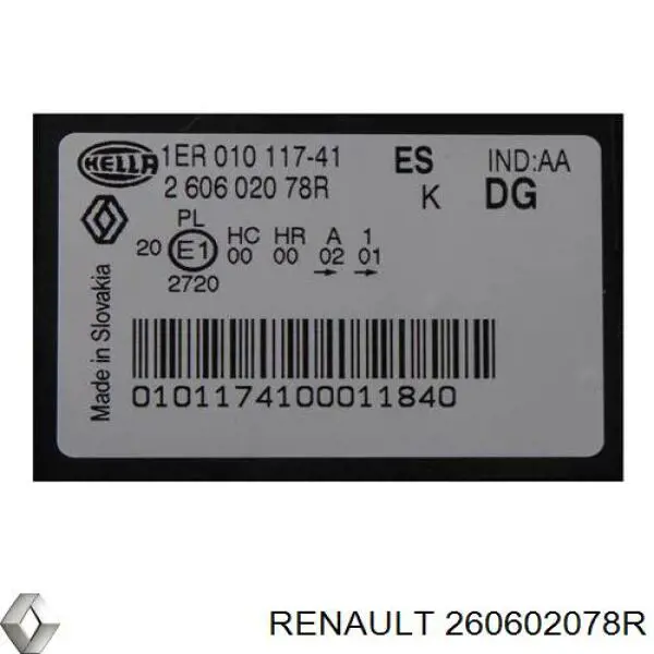 Фара ліва 260602078R Renault (RVI)