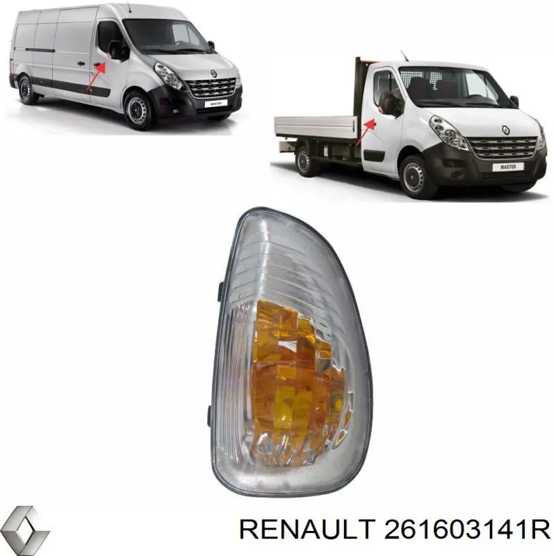 Покажчик повороту дзеркала, правий 261603141R Renault (RVI)