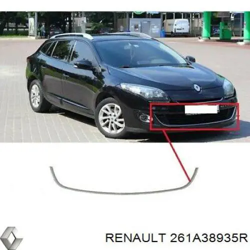 261A38935R Renault (RVI) Решітка переднього бампера, ліва