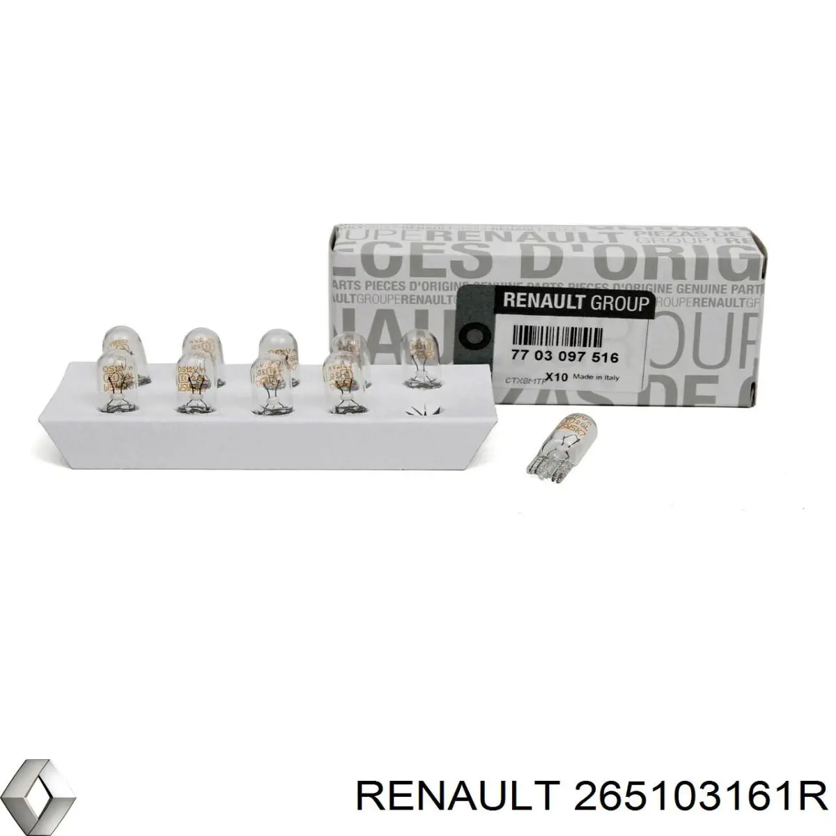 Корпус ліхтаря підсвітки номерного знака Renault (RVI) 265103161R