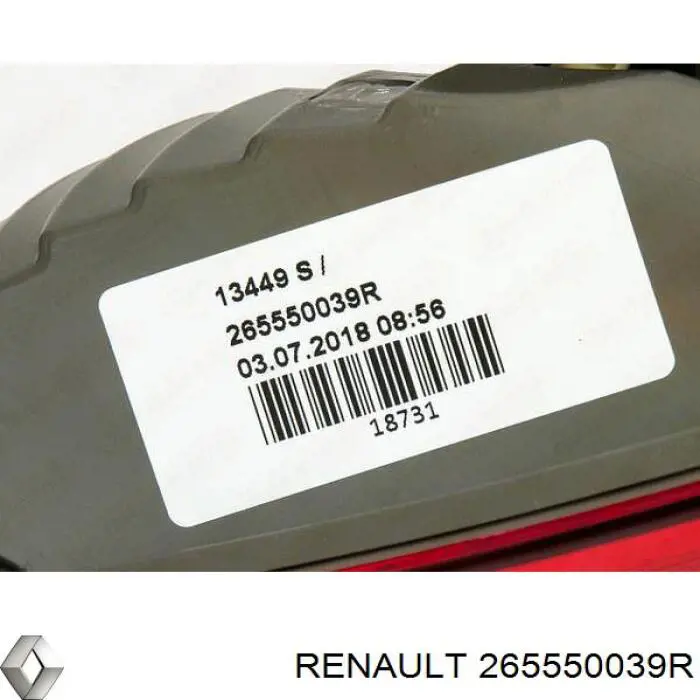 Купити 265550039R Renault (RVI) Ліхтар задній лівий, внутрішній