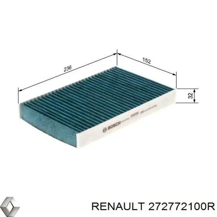 Фільтр повітряний обігрівача Renault (RVI) 272772100R ціна, від 5.41 USD