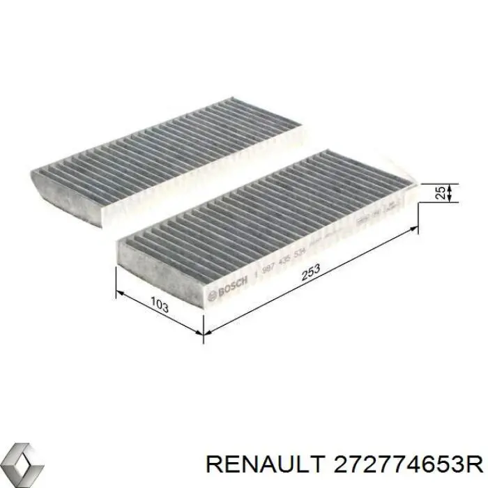 Фільтр повітряний обігрівача Renault (RVI) 272774653R ціна, від 17.37 USD