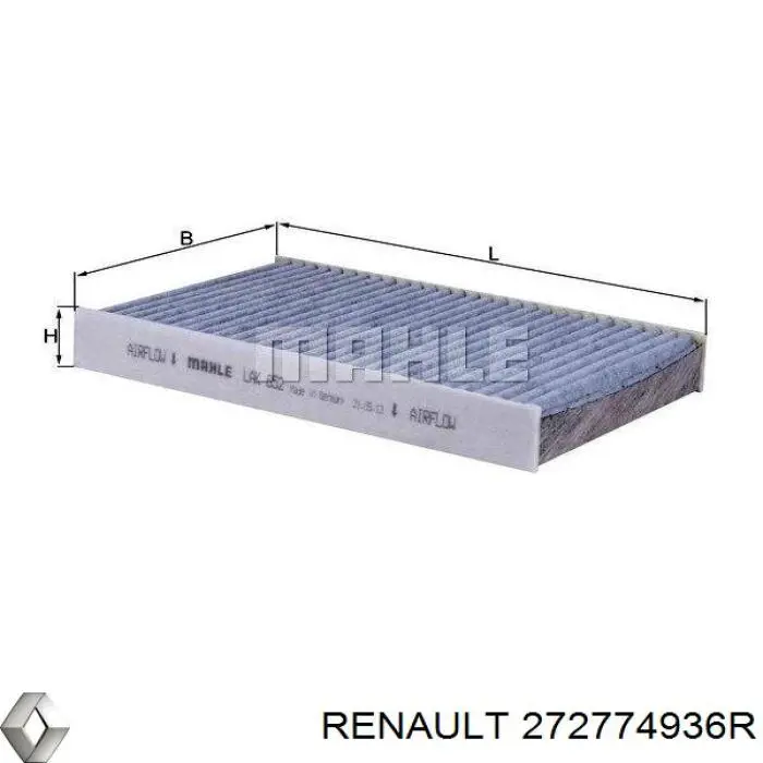 Купити 272774936R Renault (RVI) Фільтр салону вугільний