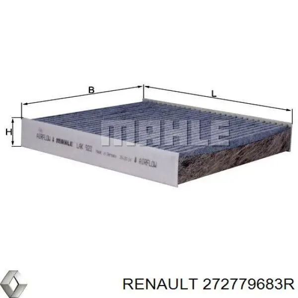 Купити 272779683R Renault (RVI) Фільтр салону вугільний