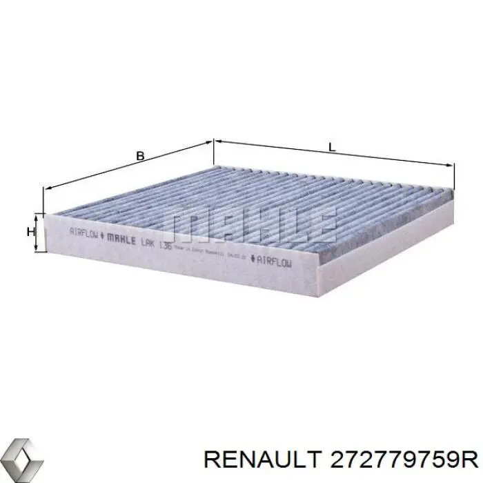 Купити 272779759R Renault (RVI) Фільтр салону вугільний