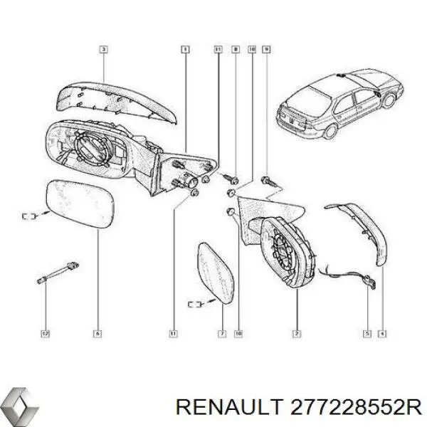 Датчик температури навколишнього середовища Renault (RVI) 277228552R