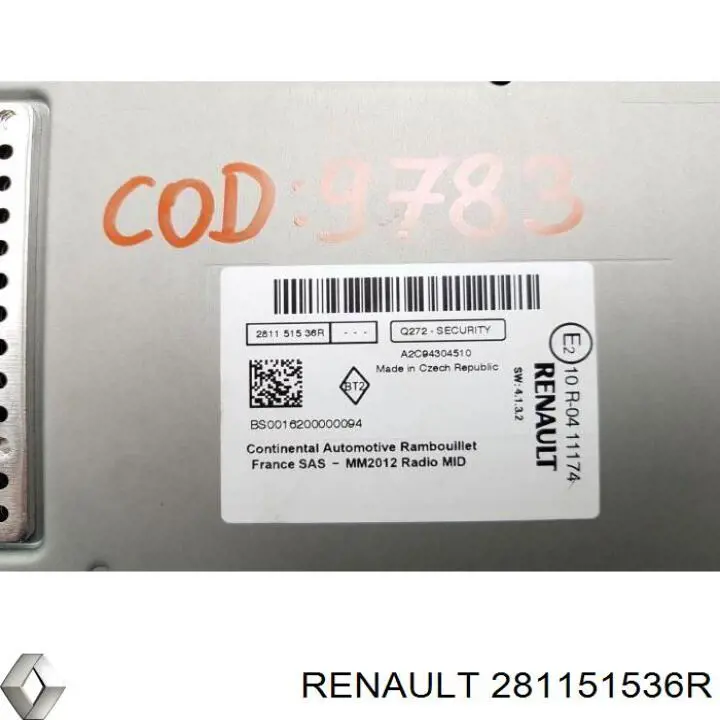 Магнітола (радіо AM/FM) Renault (RVI) 281151536R ціна, від 32.13 USD
