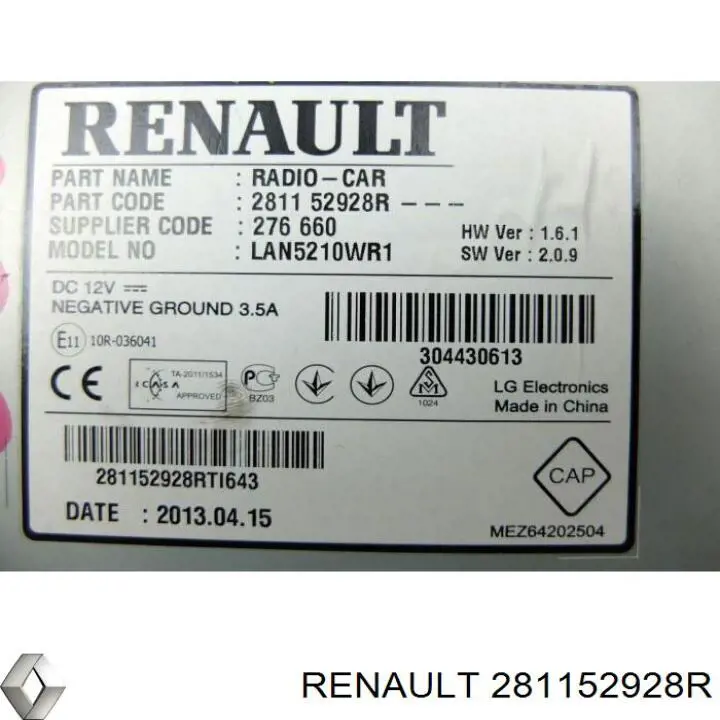 Дисплей бортового комп'ютера Renault (RVI) 281153868R ціна, від 114.02 USD
