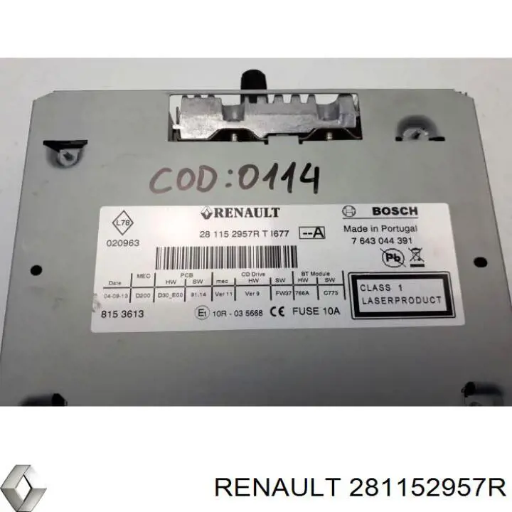 Магнітола (радіо AM/FM) Renault (RVI) 281158338R ціна, від 49.66 USD