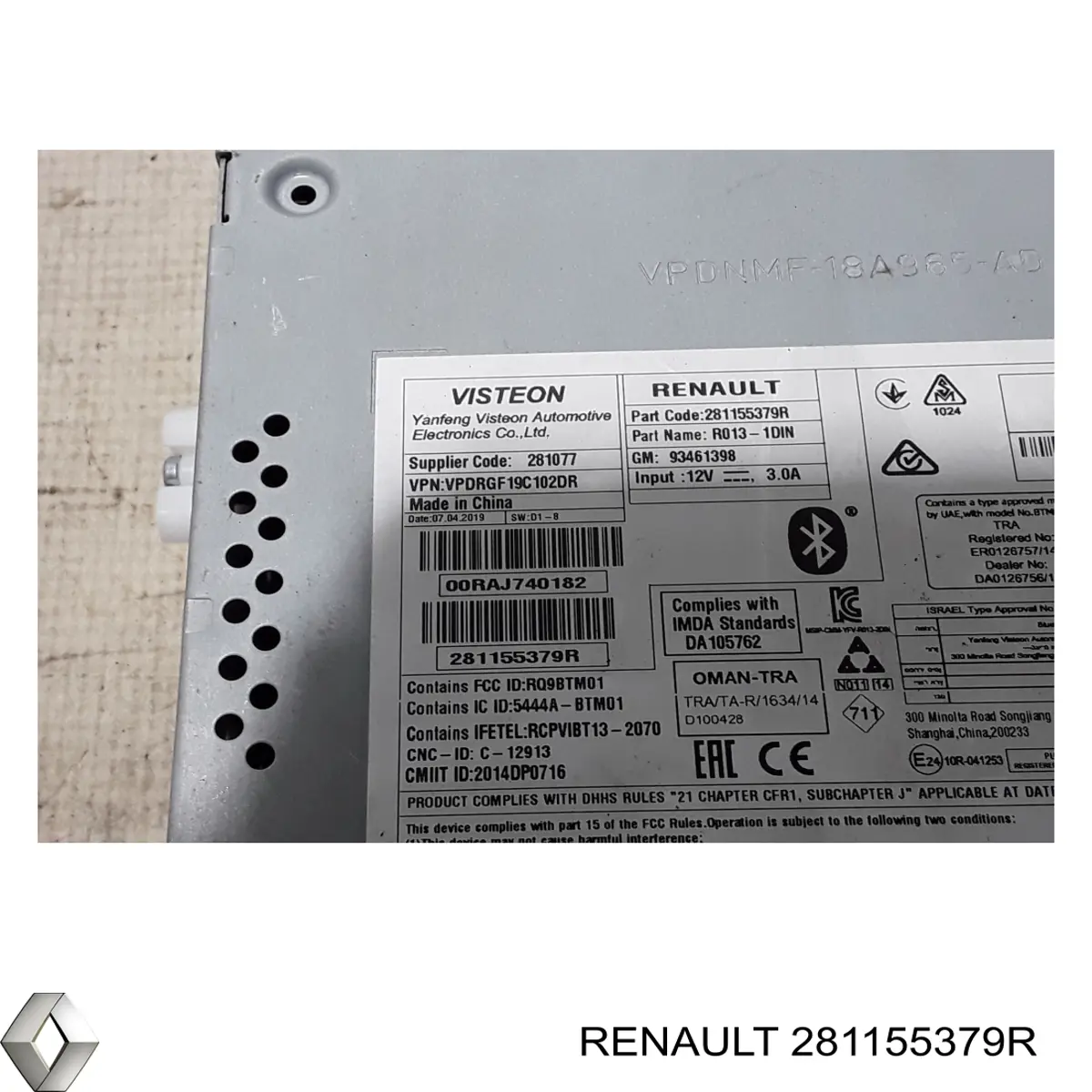 281155379R Renault (RVI) Магнітола (радіо AM/FM)