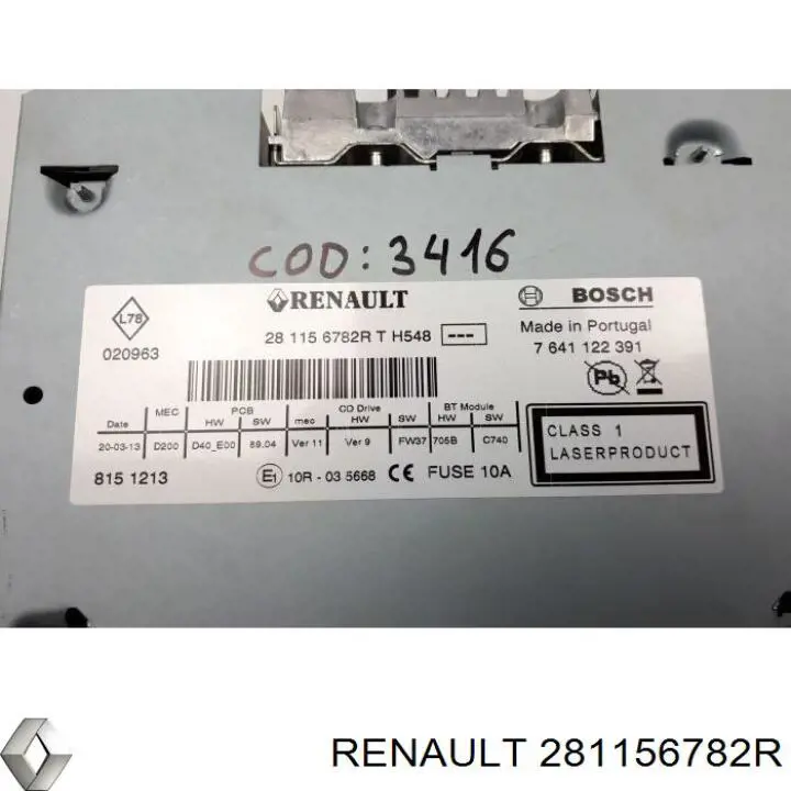 Магнітола (радіо AM/FM) Renault (RVI) 281156782R ціна, від 63.35 USD
