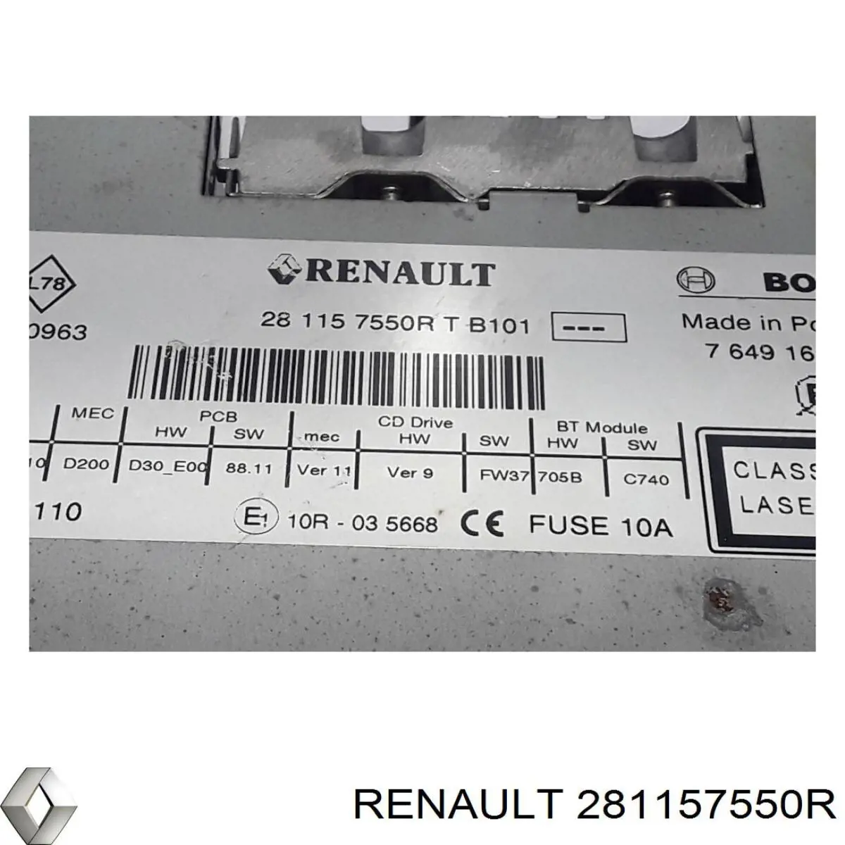 Магнітола (радіо AM/FM) Renault (RVI) 281157550R ціна, від 38.90 USD