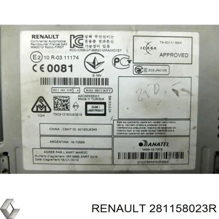 Магнітола (радіо AM/FM) Renault (RVI) 281159184R ціна, від 50.68 USD