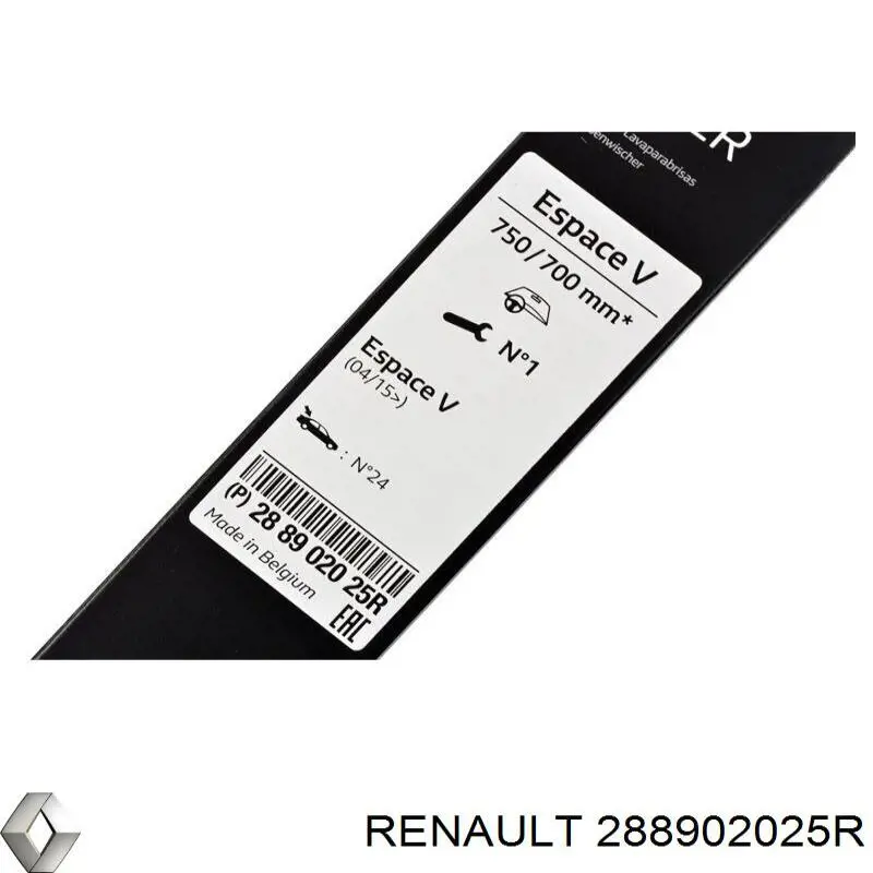 Щітка-двірник лобового скла, водійська 288902025R Renault (RVI)
