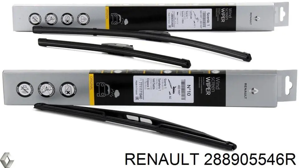 Щітка-двірник лобового скла, комплект з 2-х шт. Renault (RVI) 288905546R ціна, від 12.19 USD