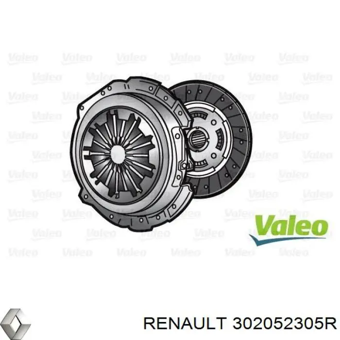 Комплект зчеплення (3 частини) Renault (RVI) 302052305R ціна, від 220.78 USD