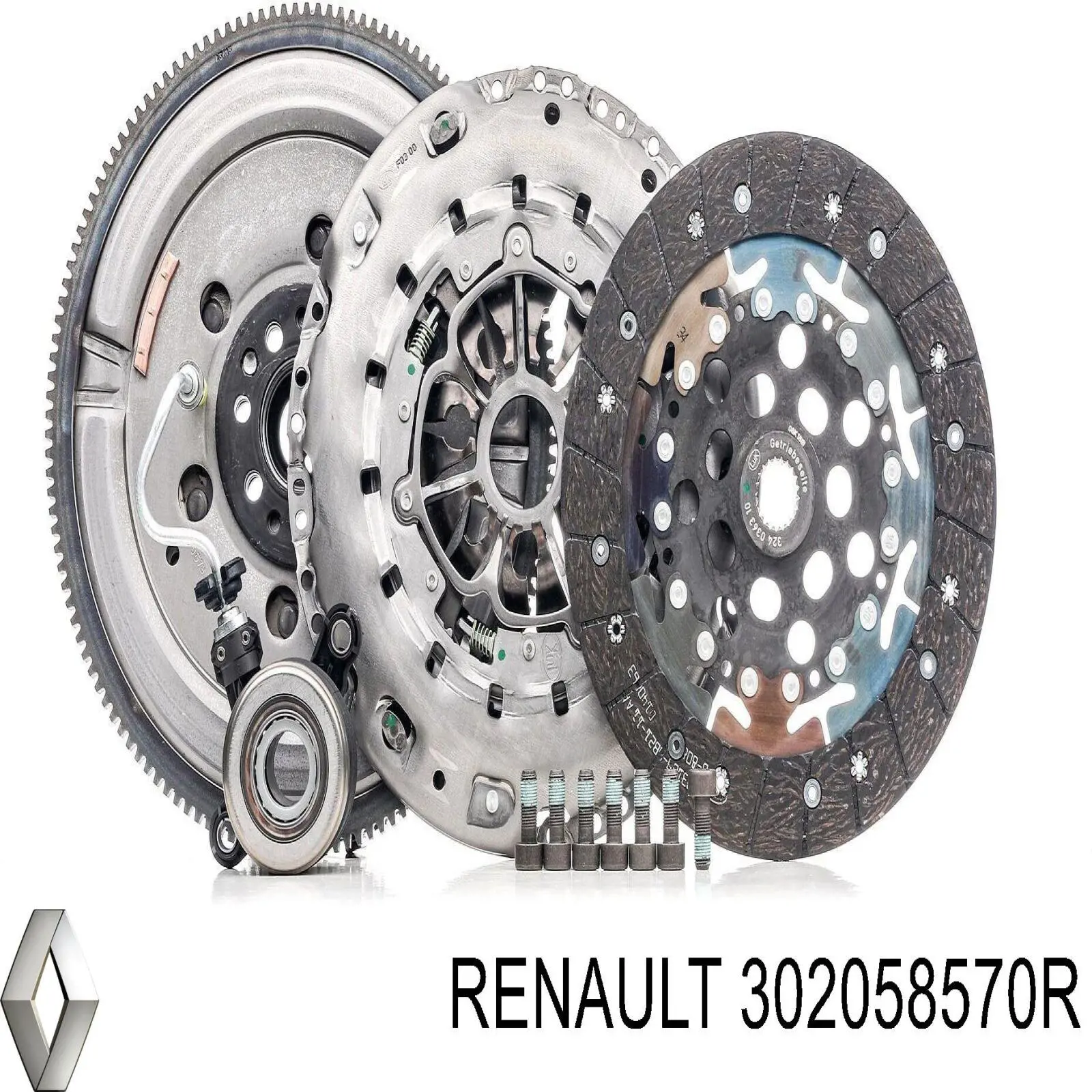 Комплект зчеплення (3 частини) Renault (RVI) 302058570R ціна, від 126.39 USD