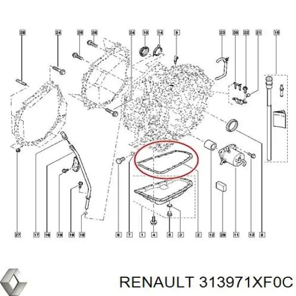 313971XF0C Renault (RVI) Прокладка масляного насоса АКПП