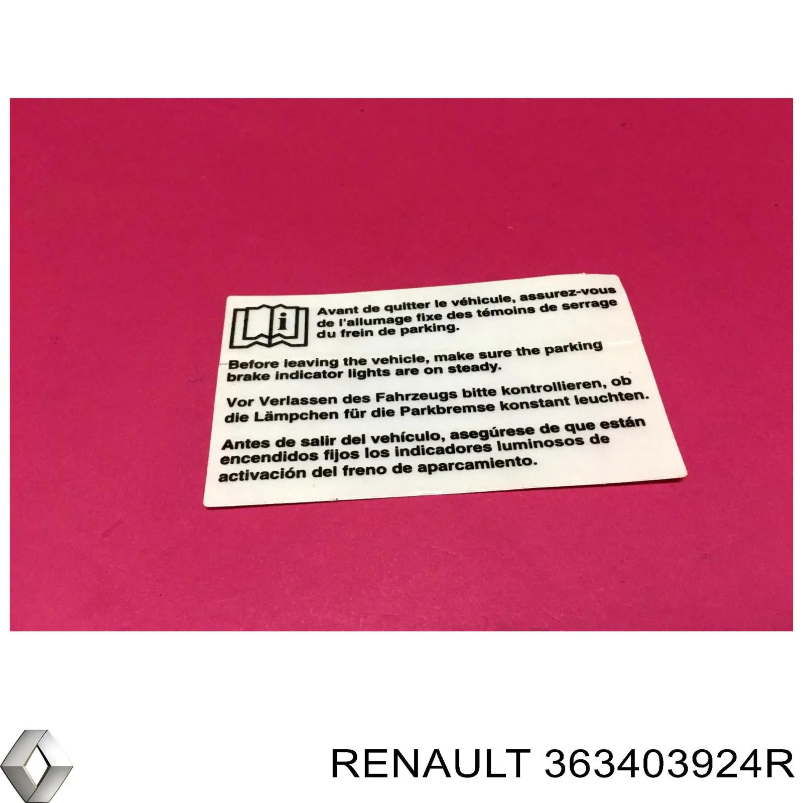  Renault (RVI) 363403924R ціна, від 3.86 USD