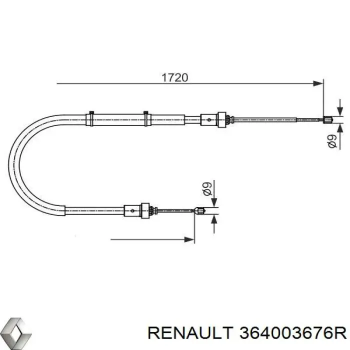 Купити 364003676R Renault (RVI) Трос ручного гальма задній, правий/лівий