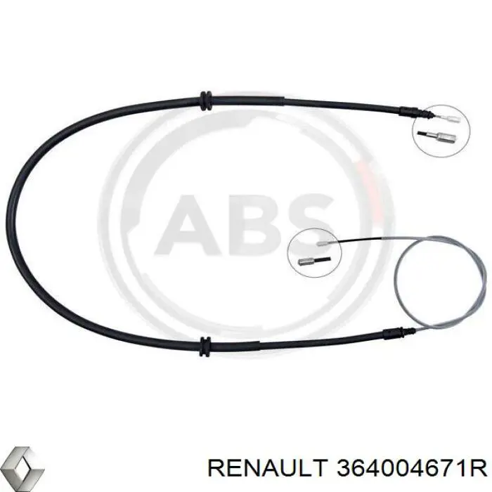 Трос ручного гальма задній, правий/лівий Renault (RVI) 364004671R ціна, від 25.05 USD