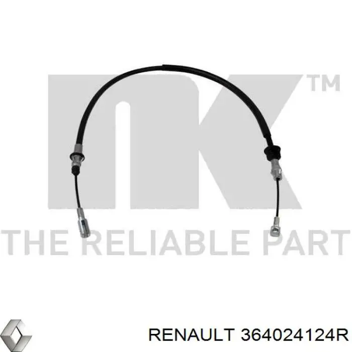 Купити 364024124R Renault (RVI) Трос ручного гальма передній