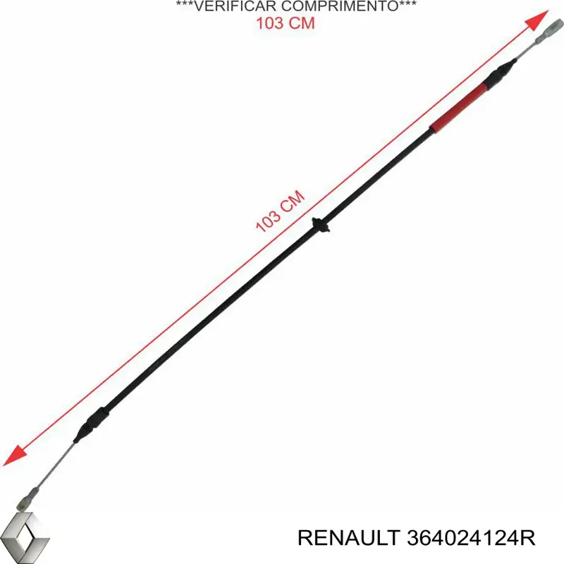 364024124R Renault (RVI) Трос ручного гальма передній