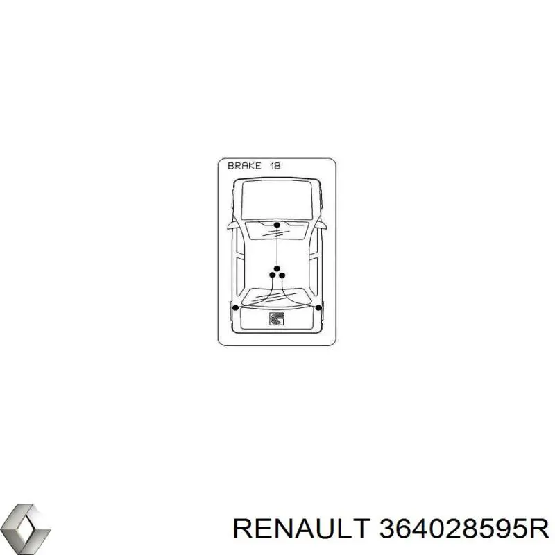 Трос стоянкового гальма передній Renault (RVI) 364028595R ціна, від 14.29 USD