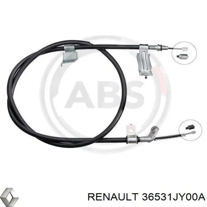 Трос стоянкового гальма задній лівий Renault (RVI) 36531JY00A ціна, від 29.59 USD