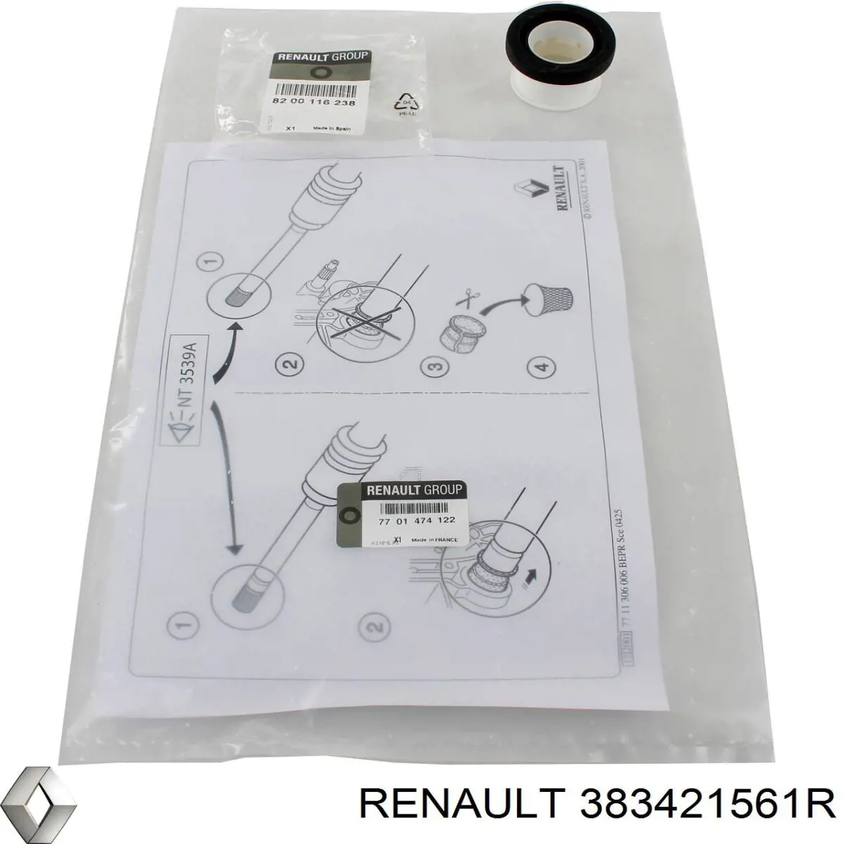 Сальник піввісі переднього моста, лівої 383421561R Renault (RVI)