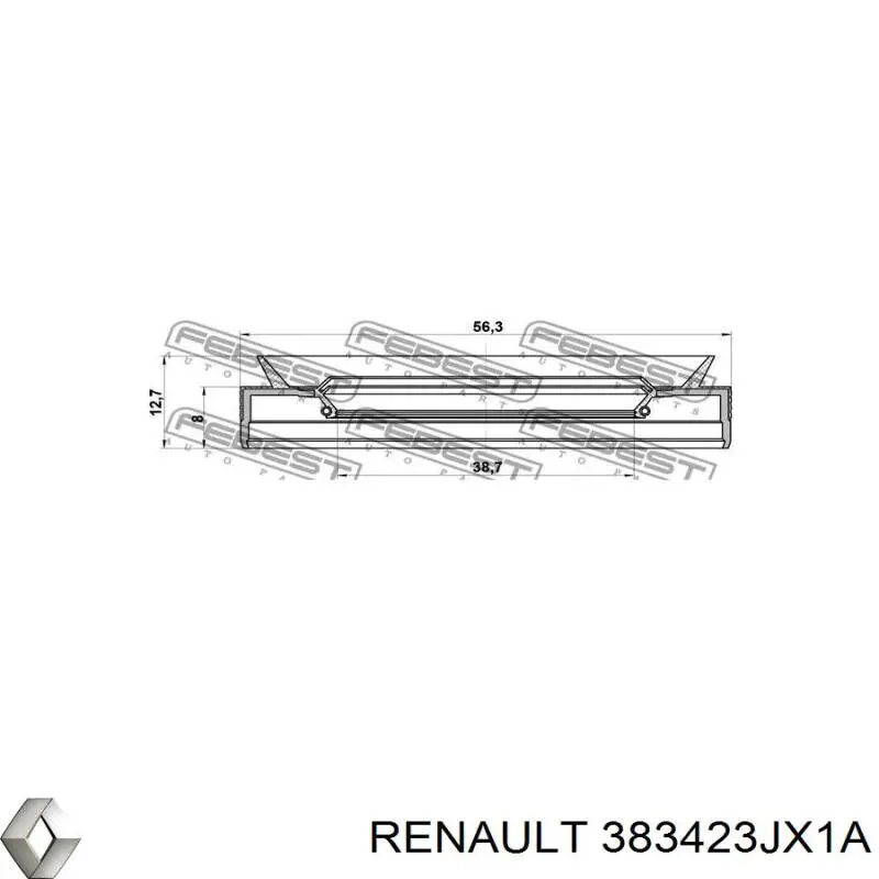 Купити 383423JX1A Renault (RVI) Сальник піввісі переднього моста