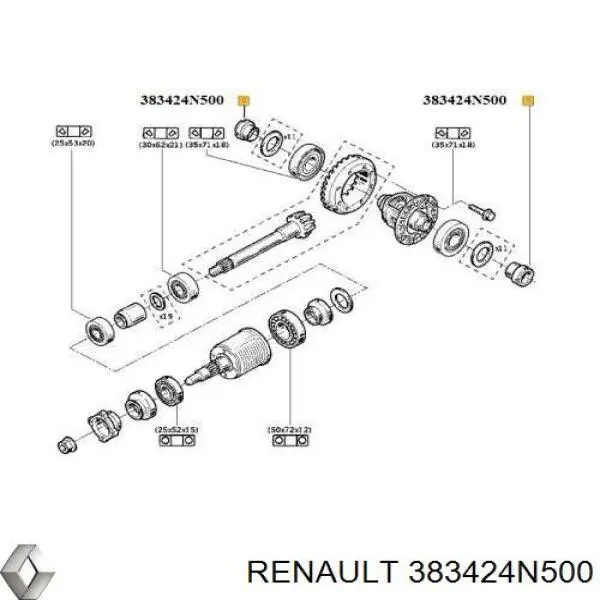 Сальник редуктора заднього моста 383424N500 Renault (RVI)