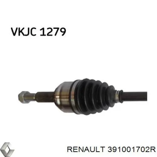 391001702R Renault (RVI) піввісь (привід передня, права)
