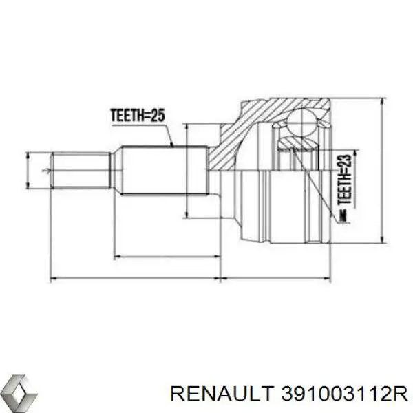Купити 391003112R Renault (RVI) Піввісь права