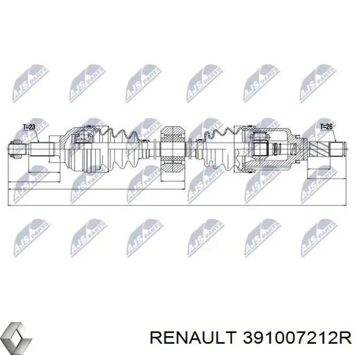 391007212R Renault (RVI) піввісь (привід передня, права)