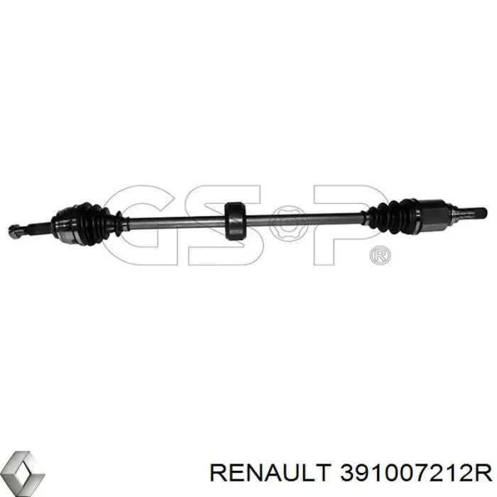 Піввісь передня, права Renault (RVI) 391007212R ціна, від 90.43 USD