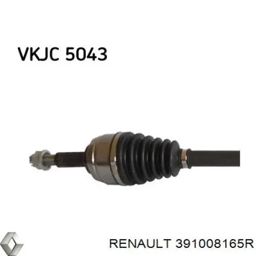 391008165R Renault (RVI) піввісь (привід передня, права)