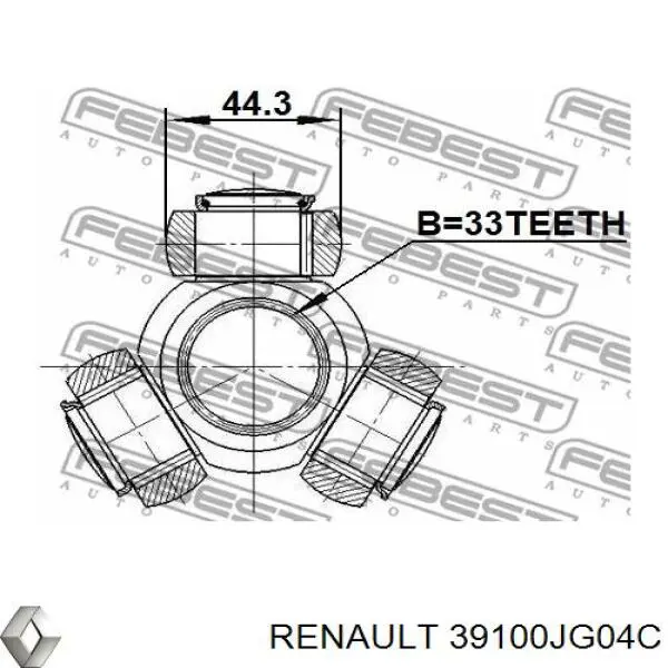 Піввісь (привід) передня, права 39100JG04C Renault (RVI)