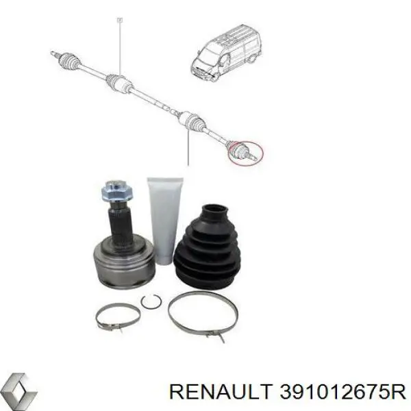 Ліва піввісь 391012675R Renault (RVI)