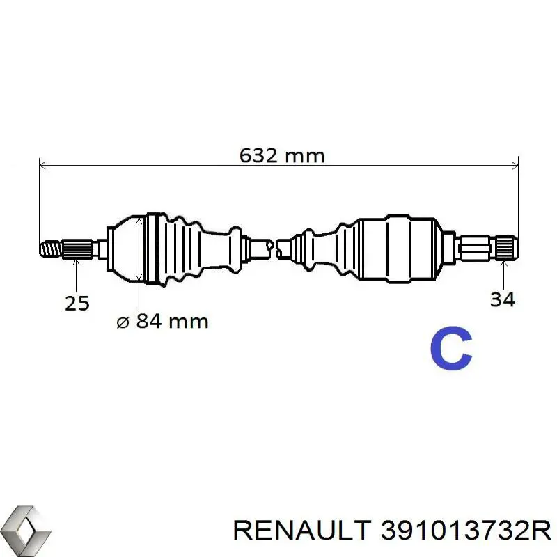 Привід передній лівий Renault Megane III універсал (KZ0, KZ1) (2008 - 2016) ціна, від 88.26 USD