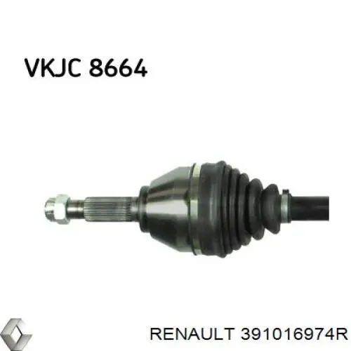 Ліва піввісь 391016974R Nissan/Infiniti