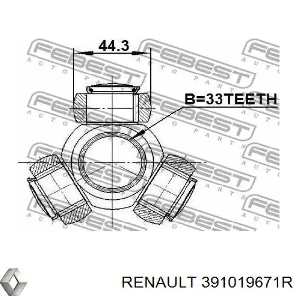 391019671R Renault (RVI) піввісь (привід передня, ліва)