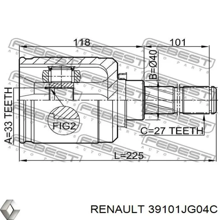 39101JG04C Renault (RVI) Привід лівий