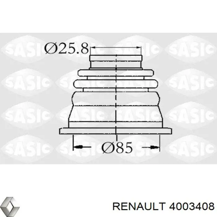 Купити 4003408 Renault (RVI) Пильник ШРКШ внутрішній, лівий