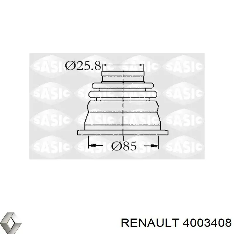 Купити 4003408 Renault (RVI) Пильник ШРКШ внутрішній, лівий