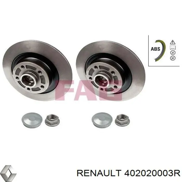 Задні дискові гальма Renault (RVI) 402020003R ціна, від 92.04 USD
