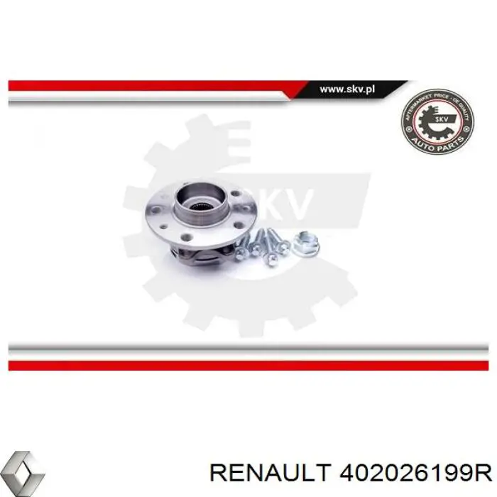 Маточина колеса передня Renault (RVI) 402026199R ціна, від 125.49 USD